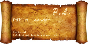 Pánt Leander névjegykártya